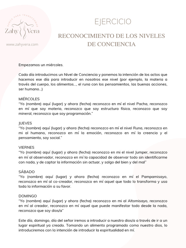 EJERCICIO Reconocimiento de Los Niveles de Conciencia | PDF