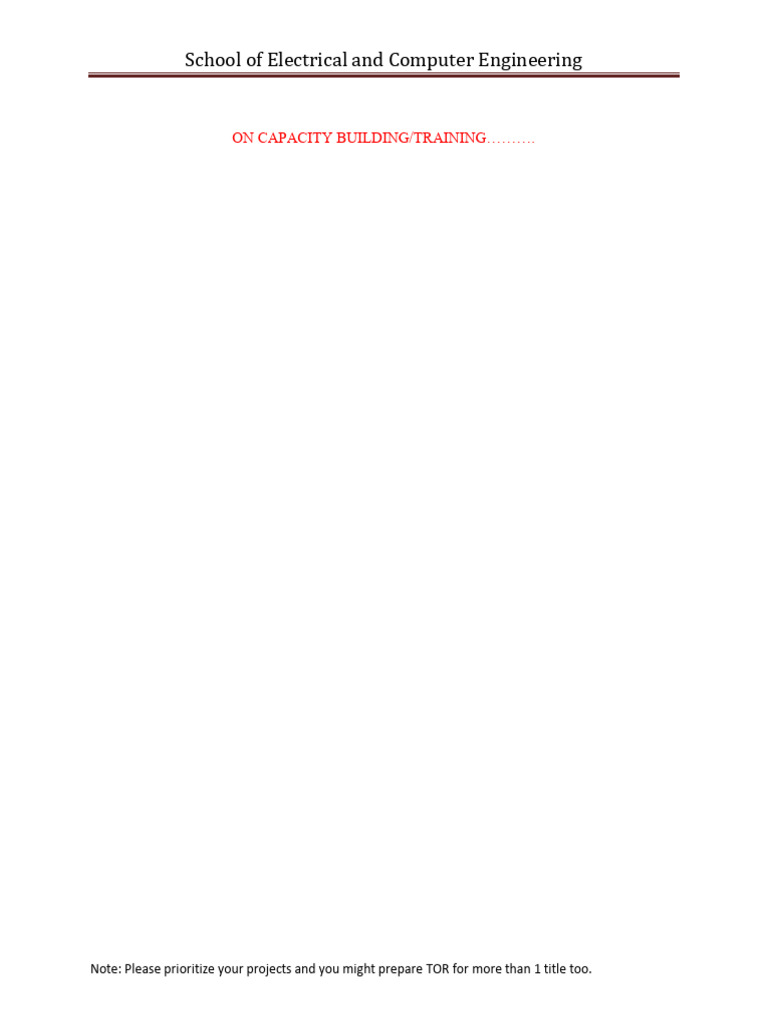 SECE Training Project Terms of Reference | PDF