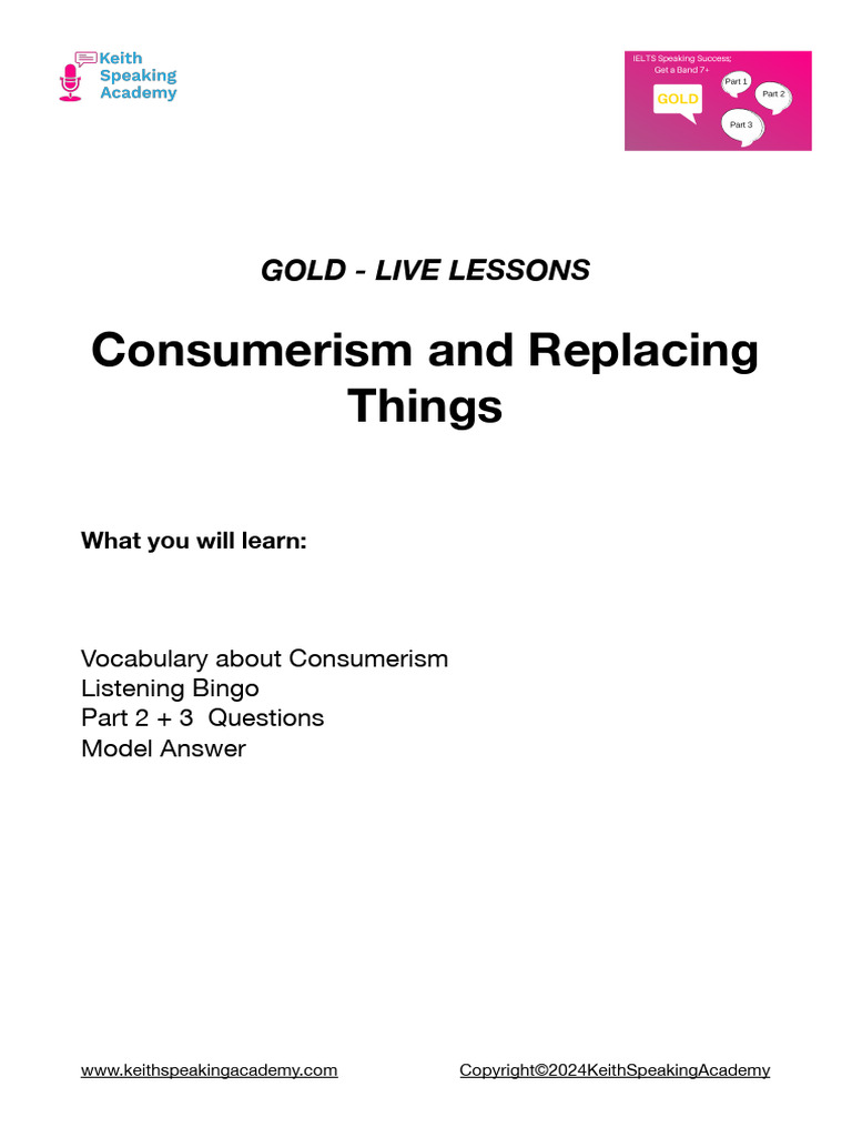 Consumerism Lesson Notes May9 2024 | PDF | Human Impact On The ...