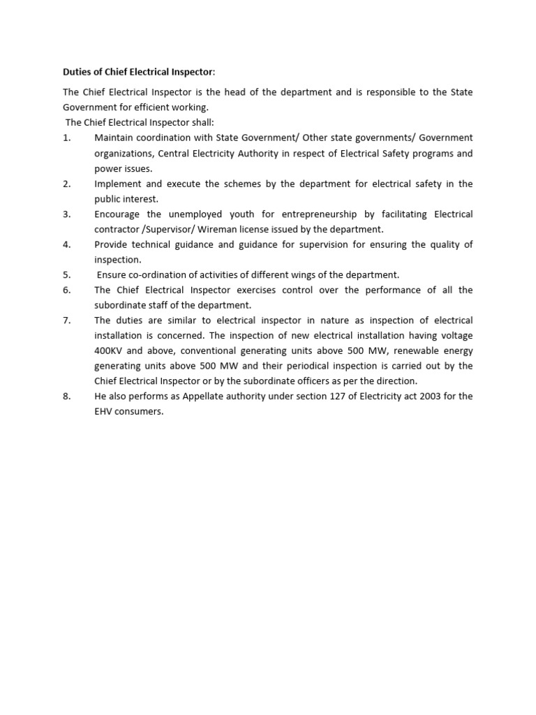 Duties of CEI | PDF