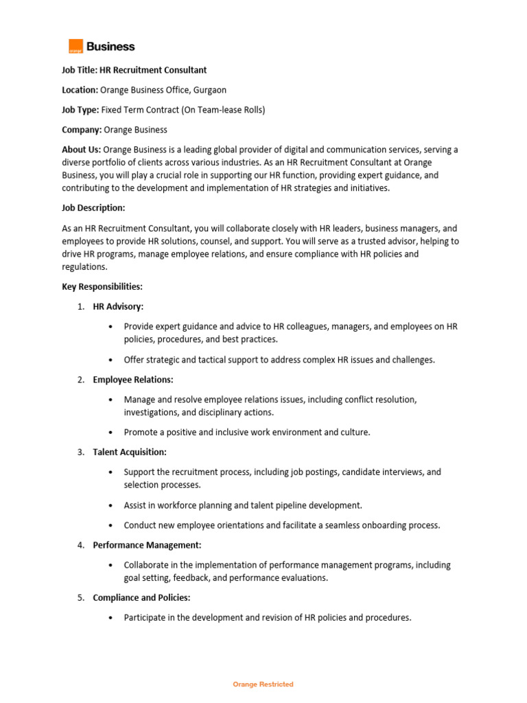 Associate Consultant HR | PDF | Consultant | Recruitment