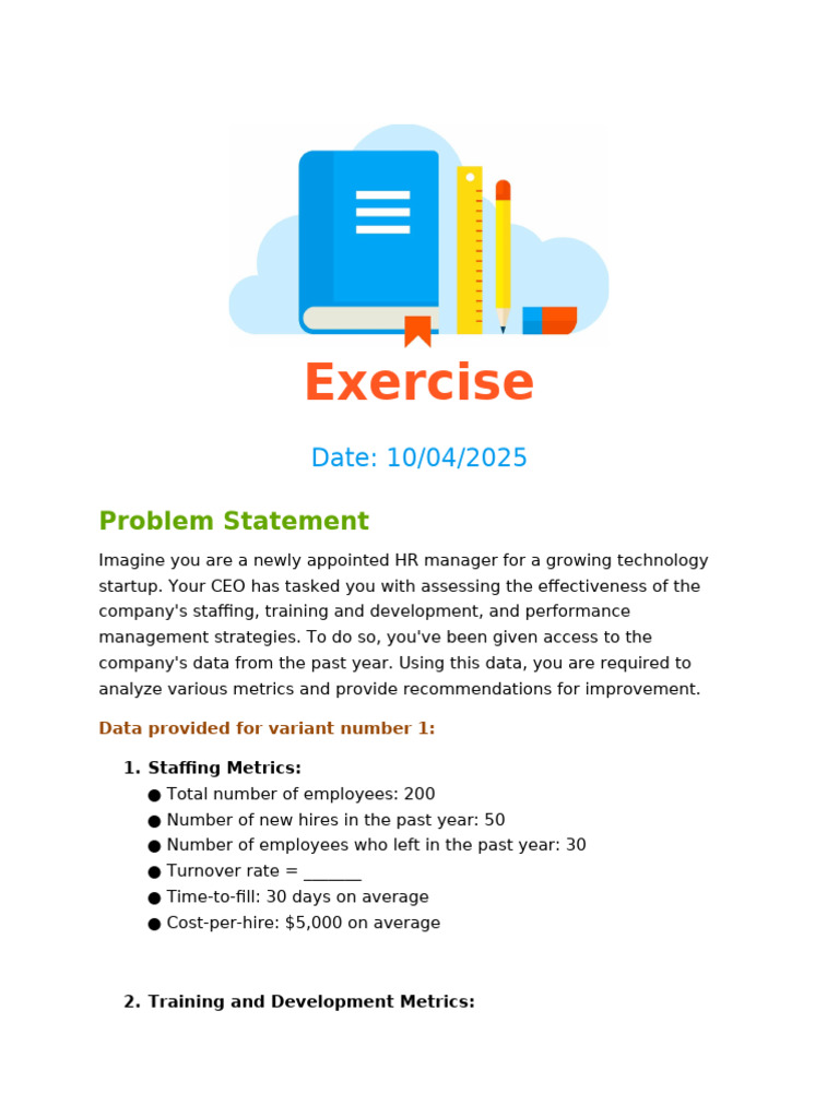 Exercise For Students Seminar 6 - HR Metrics in Procurements | PDF ...