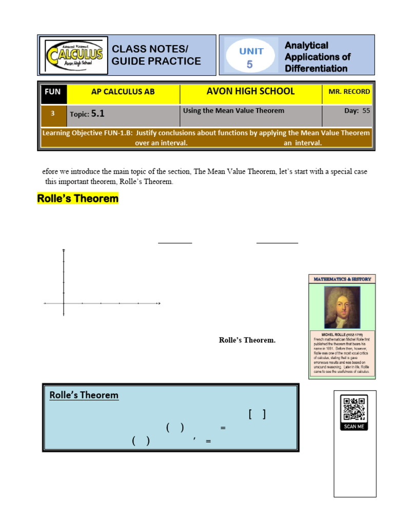 Understanding Rolle's Theorem and Extrema | PDF | Mathematical ...