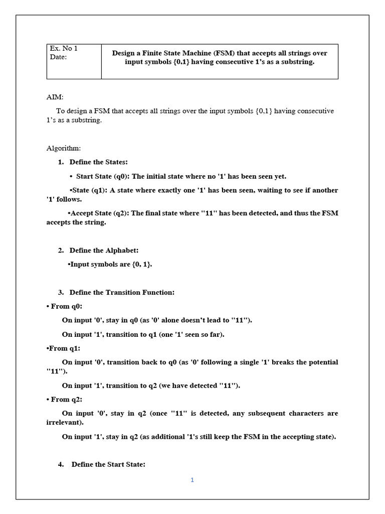 Finite State Machine Design Guide | PDF