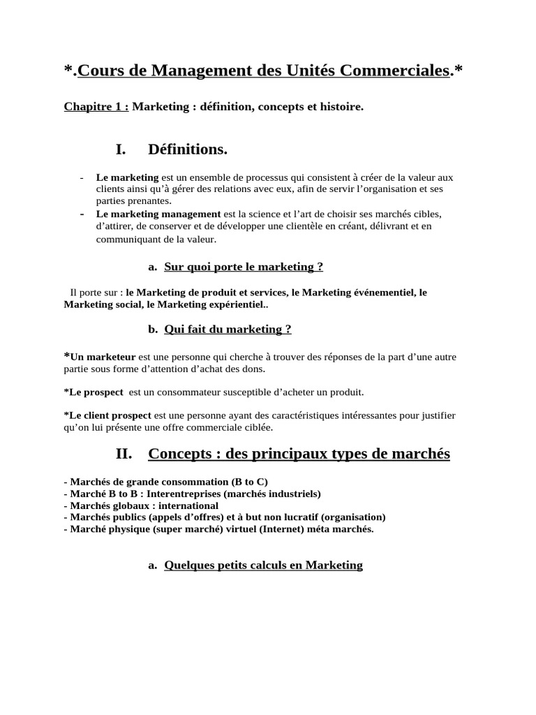 Introduction au Marketing et Stratégies | PDF | Commercialisation ...