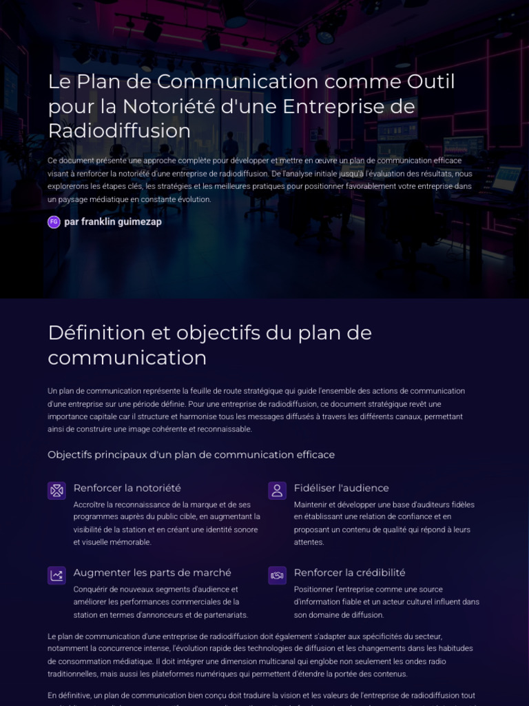 Plan de Communication pour Radio | PDF | la communication | Média ...