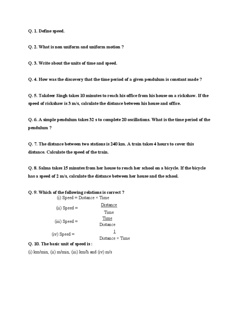 Understanding Speed and Motion Concepts | PDF