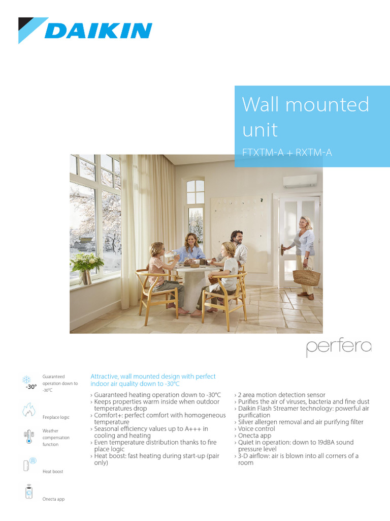 Daikin FTXTM-A/RXTM-A Wall Unit Overview | PDF | Air Conditioning ...