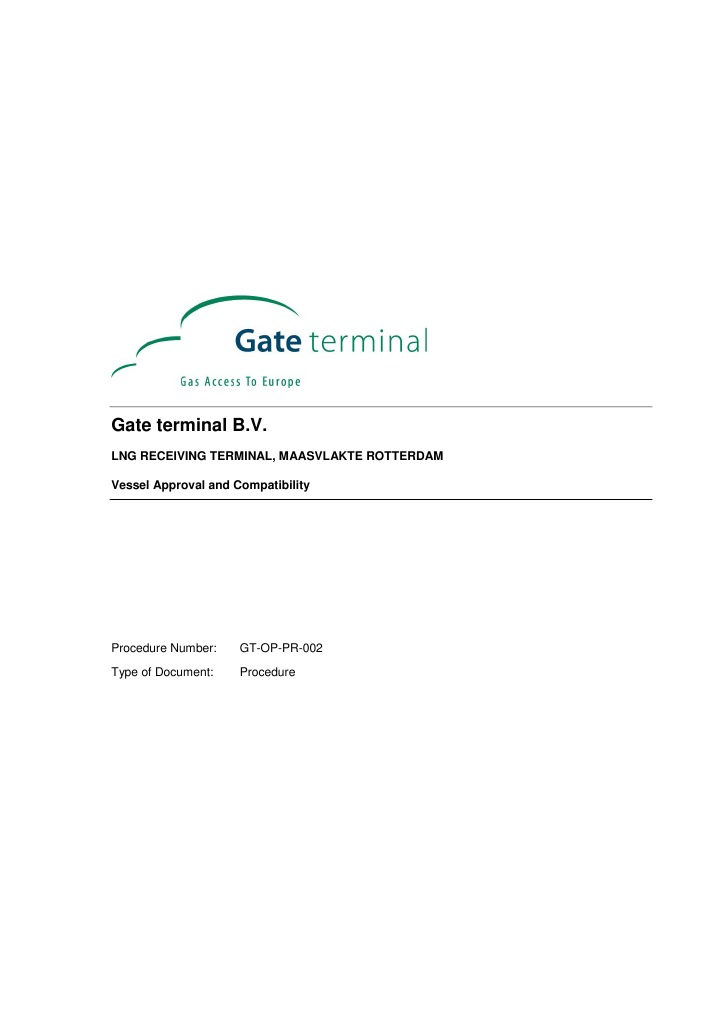 GATE Terminal Vessel Approval and Compatibility | PDF | Technology ...