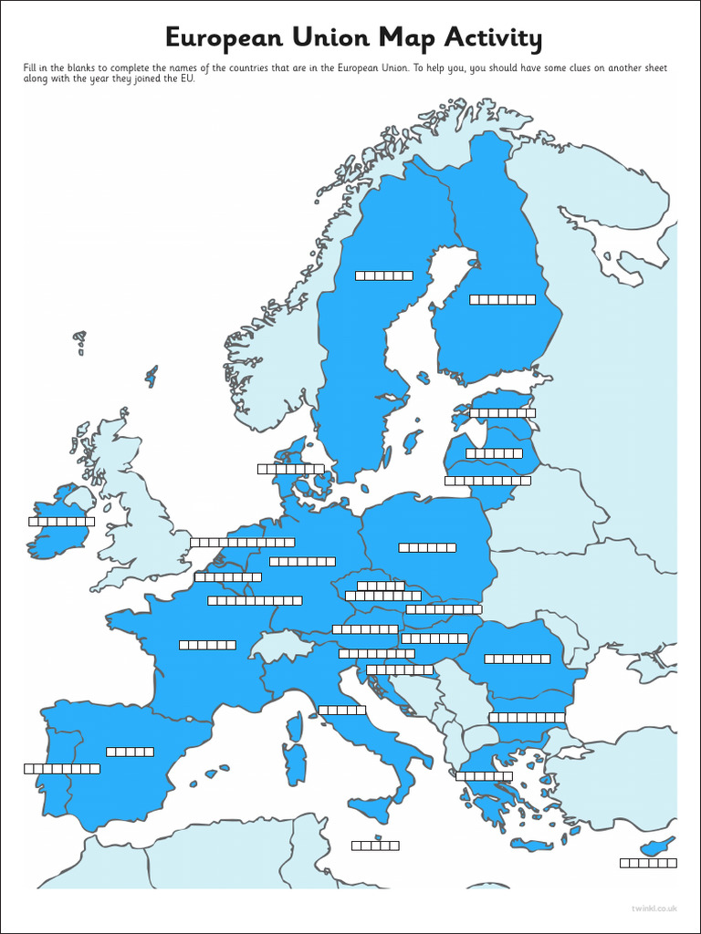 EU Countries Fill-in Activity | PDF
