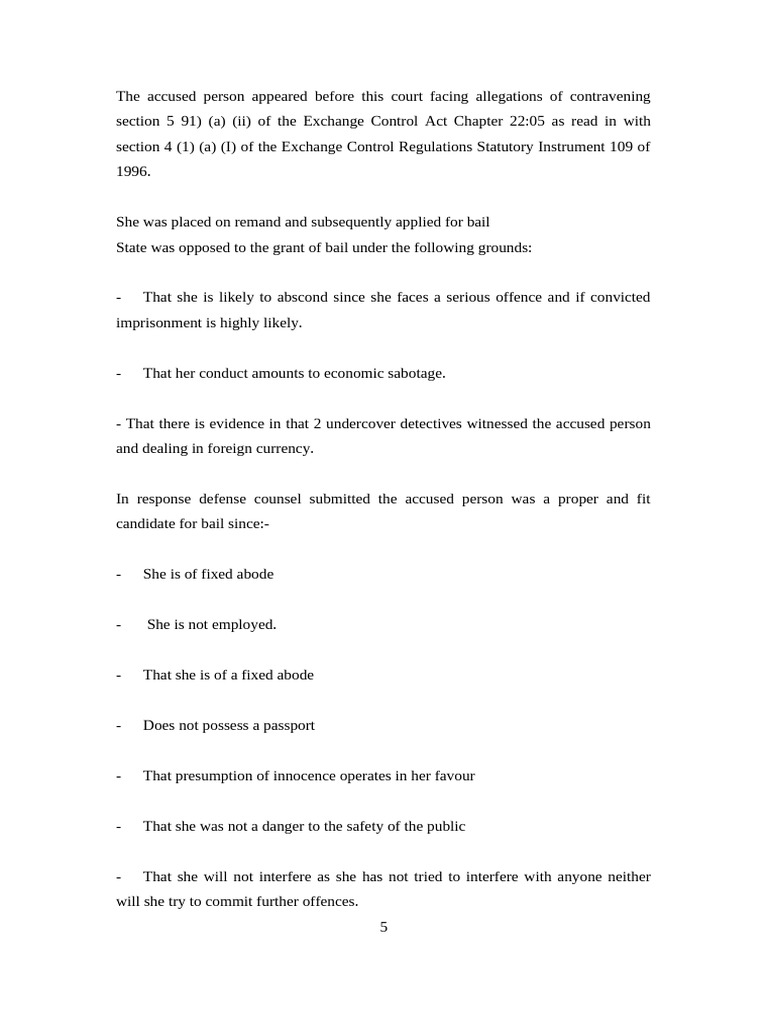 Bail Hearing for Exchange Control Violation | PDF