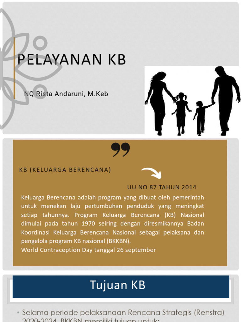 Tujuan Program KB BKKBN 2020-2024 | PDF