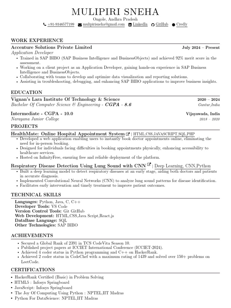 Application Developer Resume - SAP BIBO | PDF | Deep Learning | Java Script
