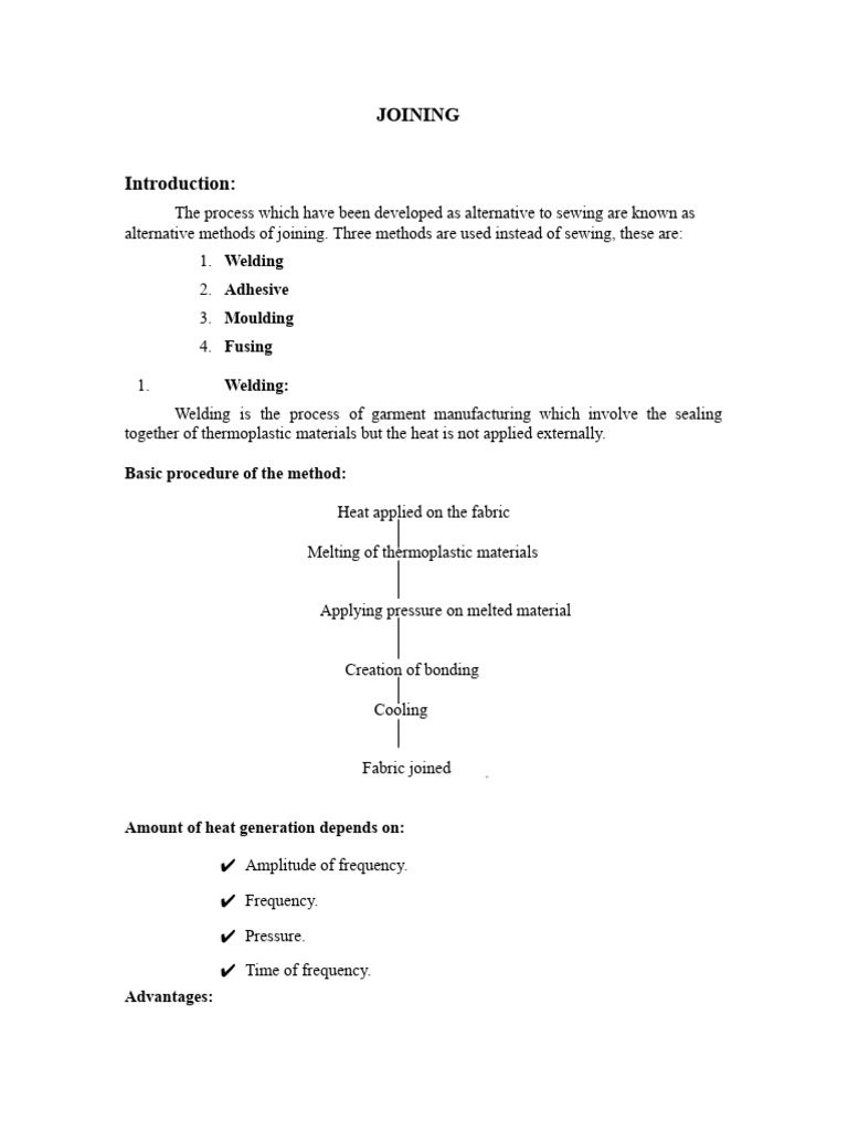 Alternative Method of Joining | PDF | Seam (Sewing) | Welding
