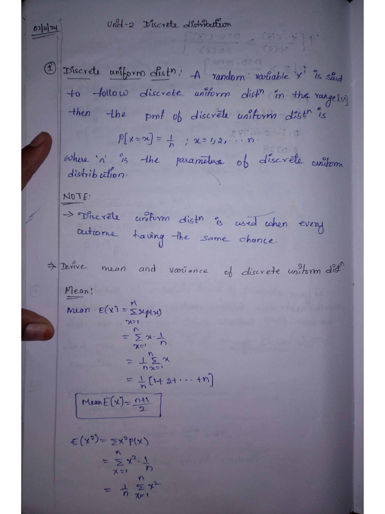 UNIT 2 - Discrete Distribution | PDF