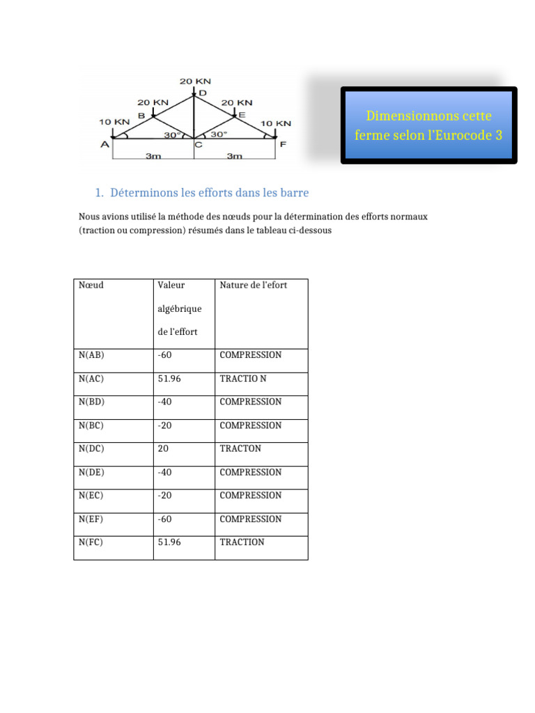 Dimensionnement Ferme Métallique Cornière | PDF | Flambage | Contrainte ...