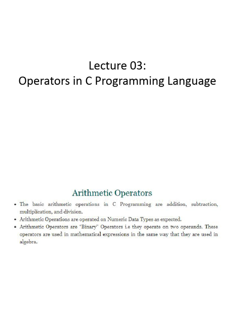 Lecture 03 | PDF