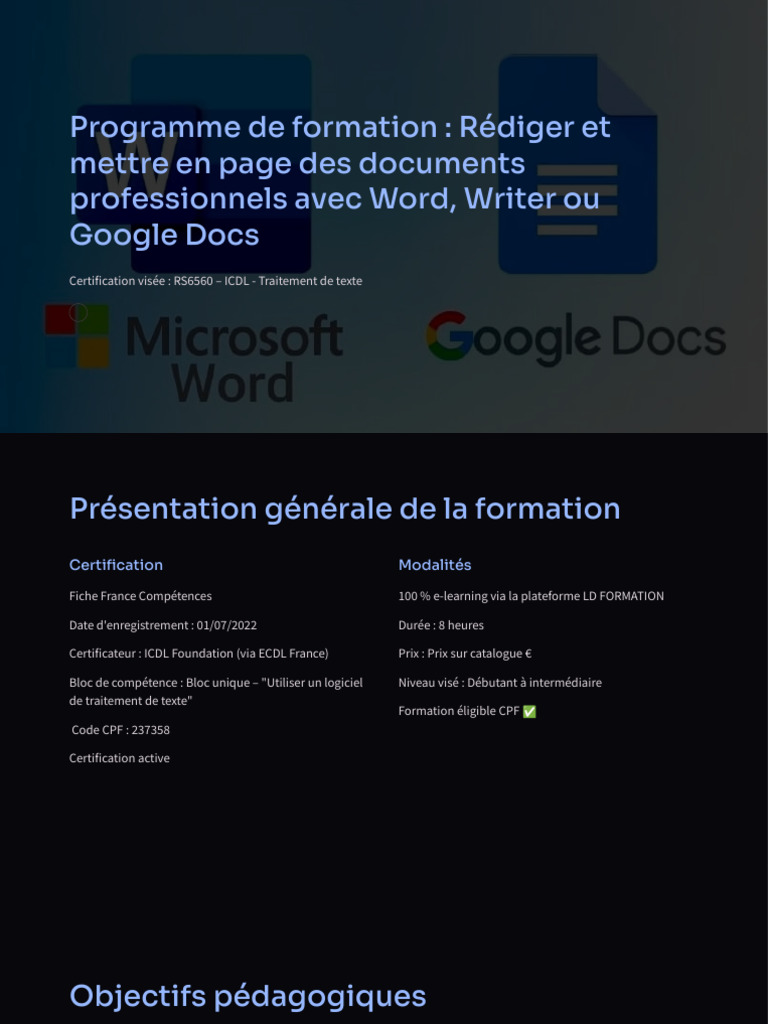 Formation Word : Rédaction et mise en page | PDF | Microsoft Word ...