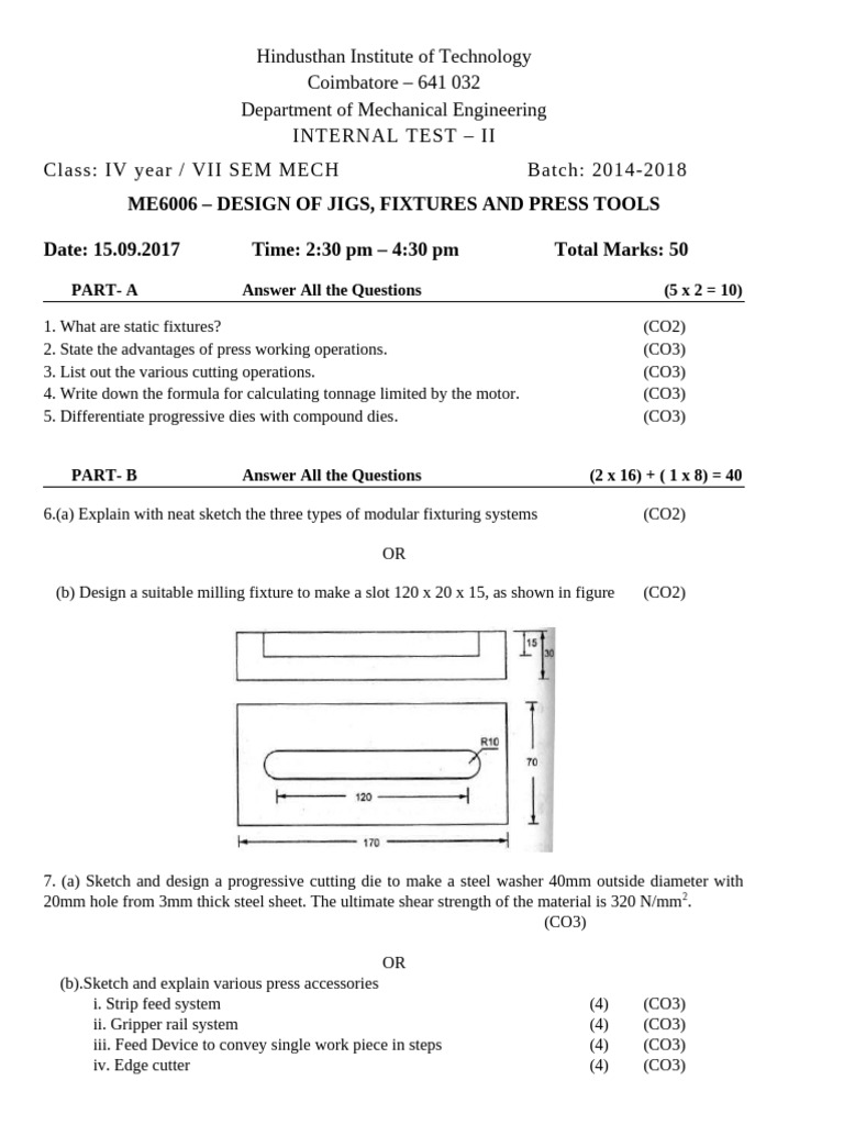 Mechanical Engineering Internal Test II | PDF | Applied And ...