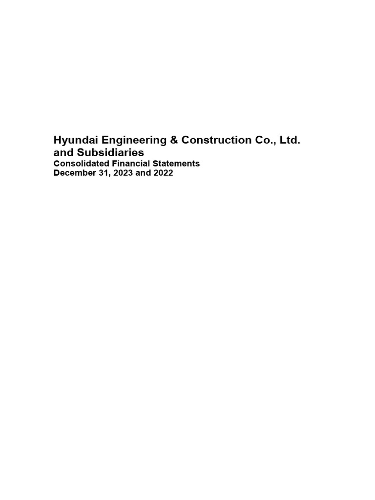 Hyundai E&C 2023annual Report | PDF | Audit | Equity (Finance)