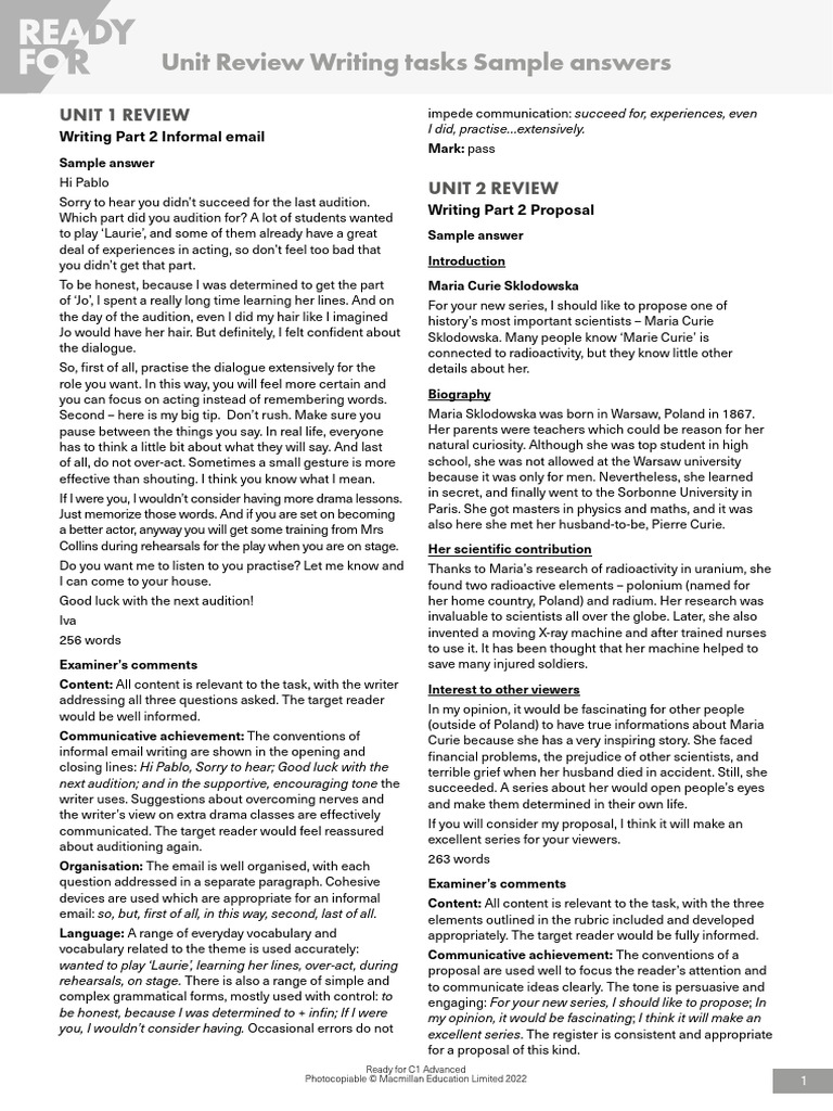 C1 Advanced Writing Task Samples | PDF | Marie Curie | Libraries