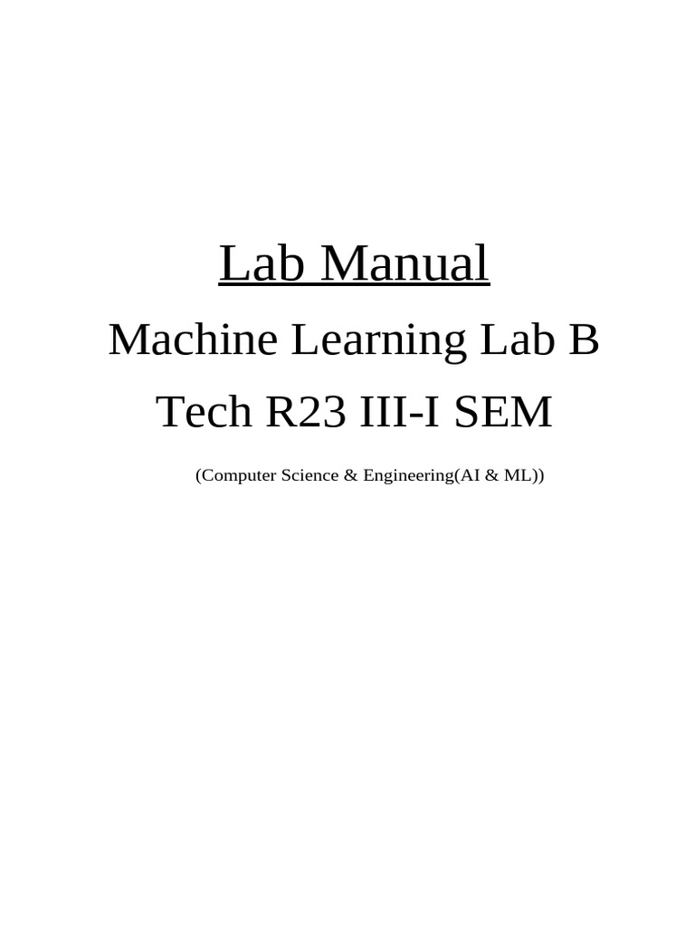Machine Learning Lab Manual for Python | PDF | Mode (Statistics ...
