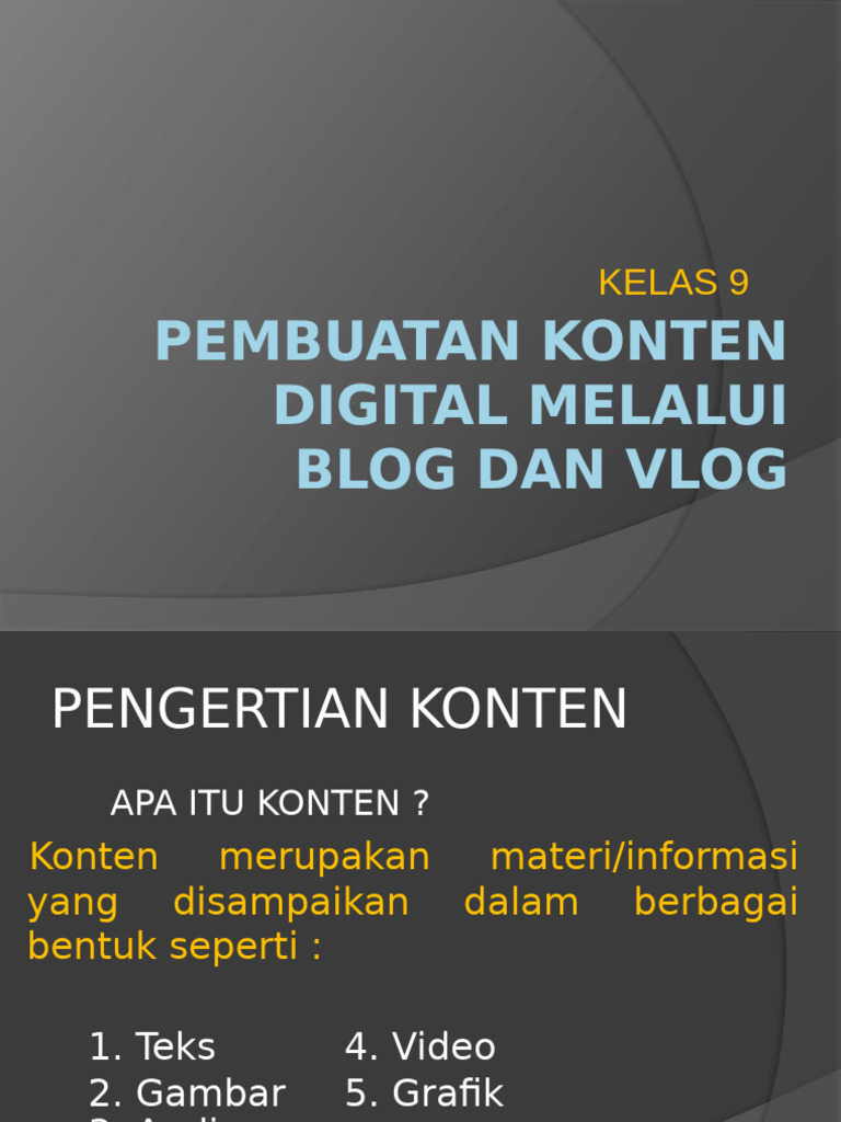 Pembuatan Konten Digital: Blog & Vlog | PDF