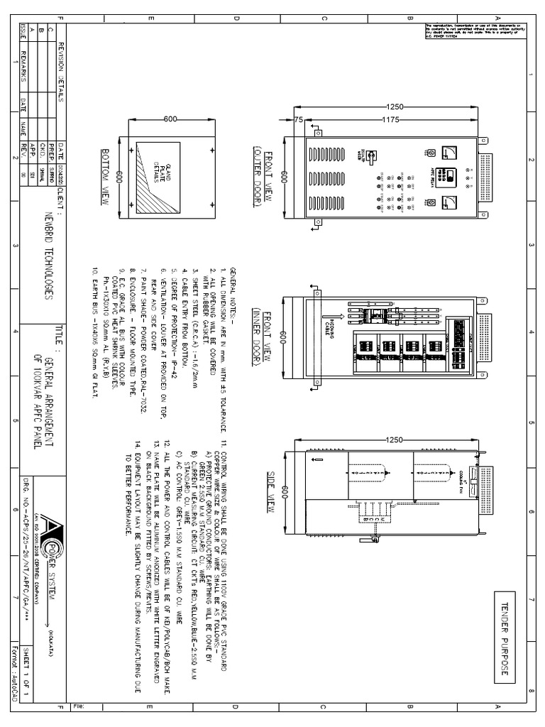 100kVAR APFC Panel Specifications | PDF