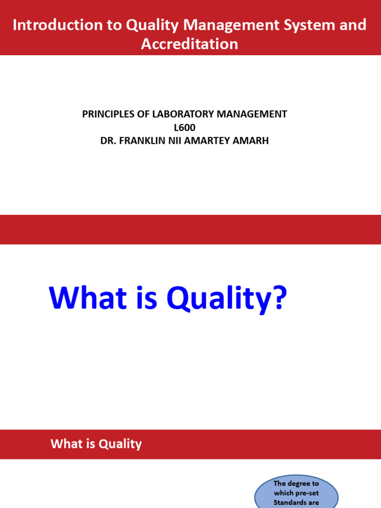 Quality Management in Laboratories | PDF | Quality Management System ...