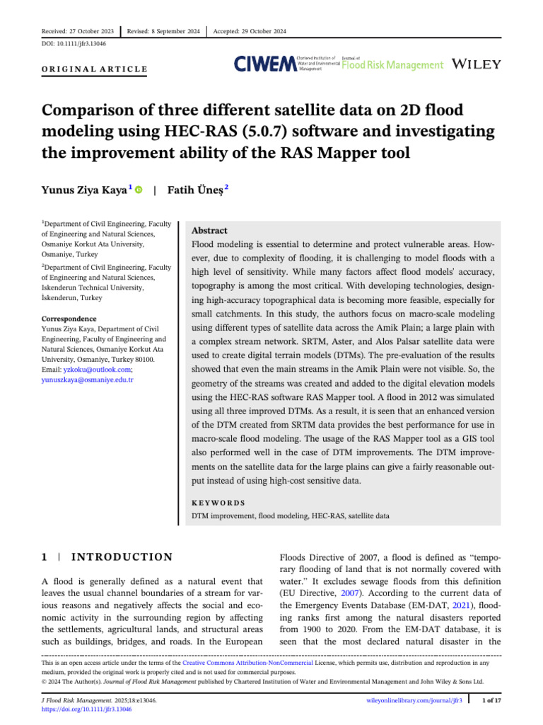 Satellite Data in Flood Modeling Analysis | PDF | Flood | Earth Sciences