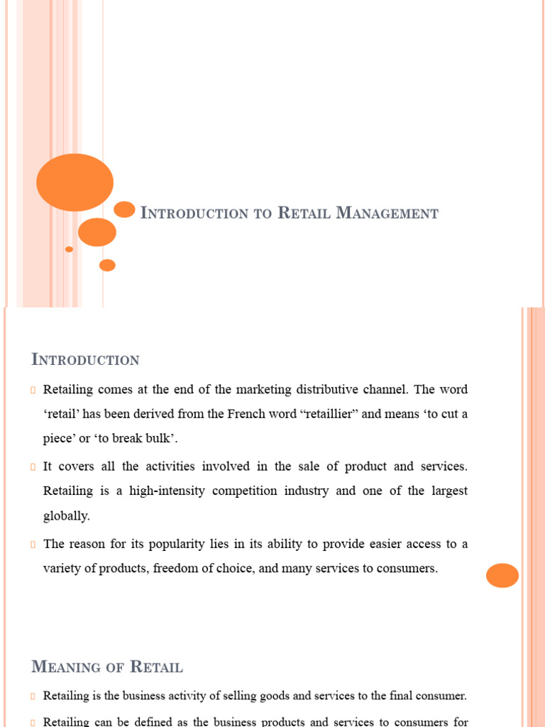 Retail Management: Key Concepts & Functions | PDF | Retail | Marketing