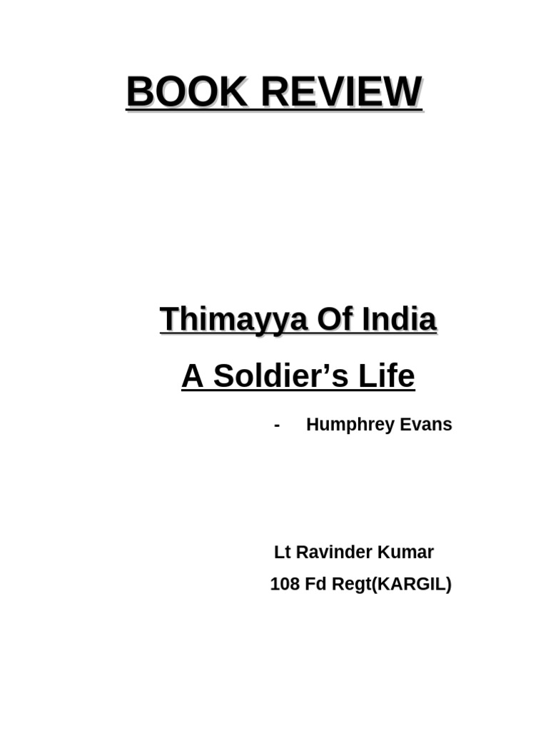 Book Review - Thimayya of India-Lt Ravinder | PDF | Military