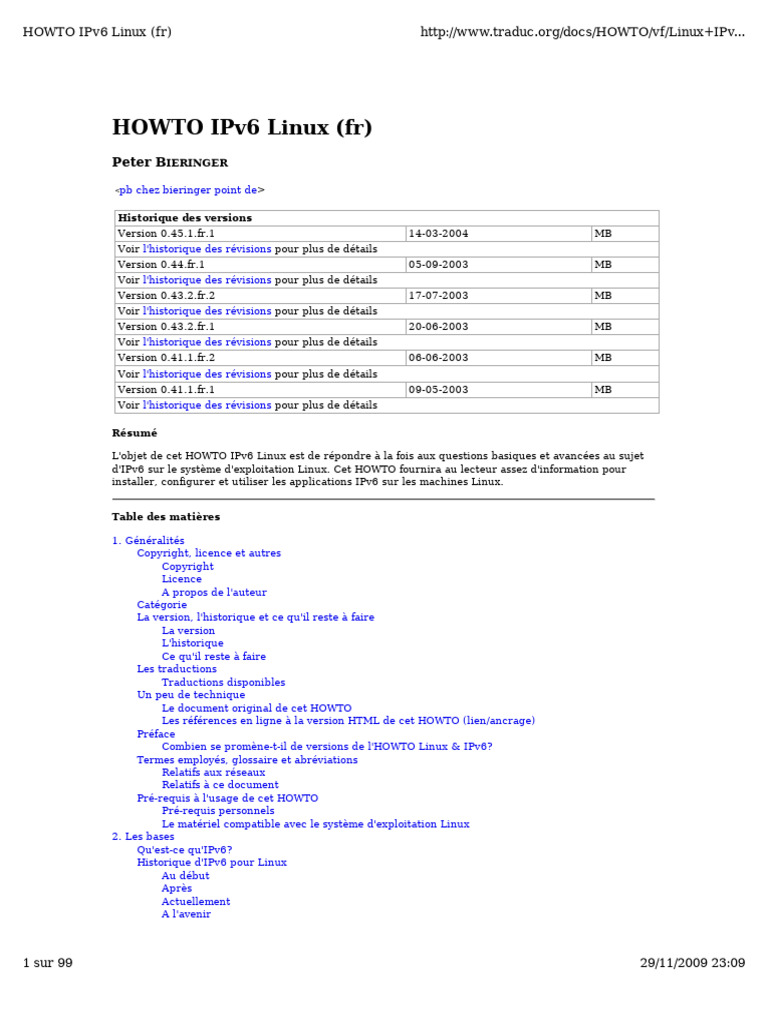 Guide d'Installation IPv6 sur Linux | PDF | I Pv6 | Protocoles Internet
