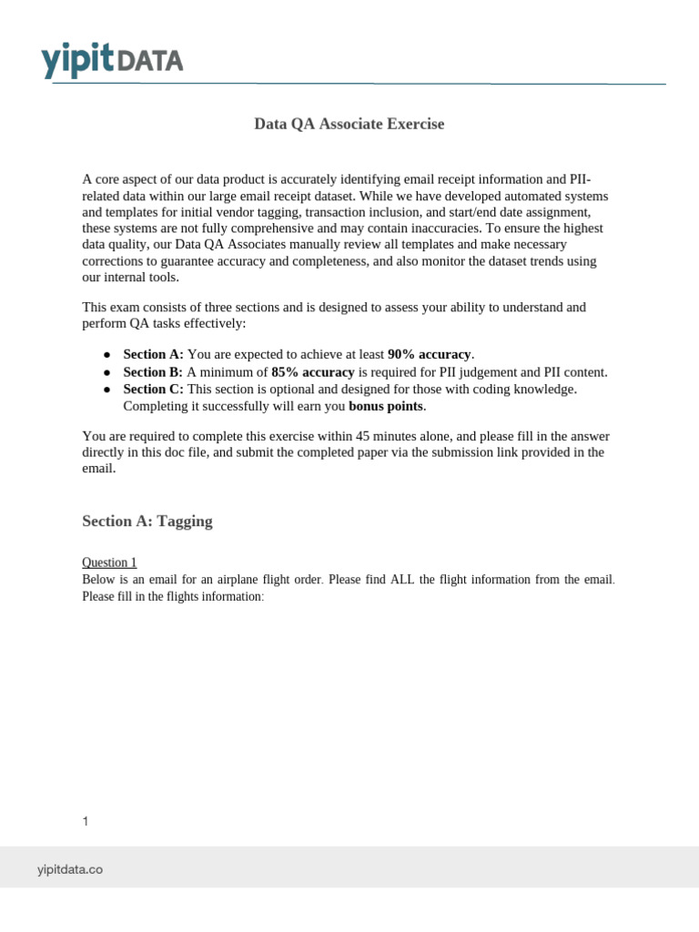 Data QA Associate Assessment Guide | PDF | Computing | Data Management