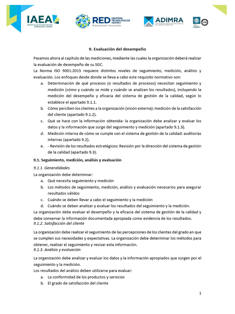Evaluación y Mejora del SGC ISO 9001 | PDF | Gestión de la calidad ...
