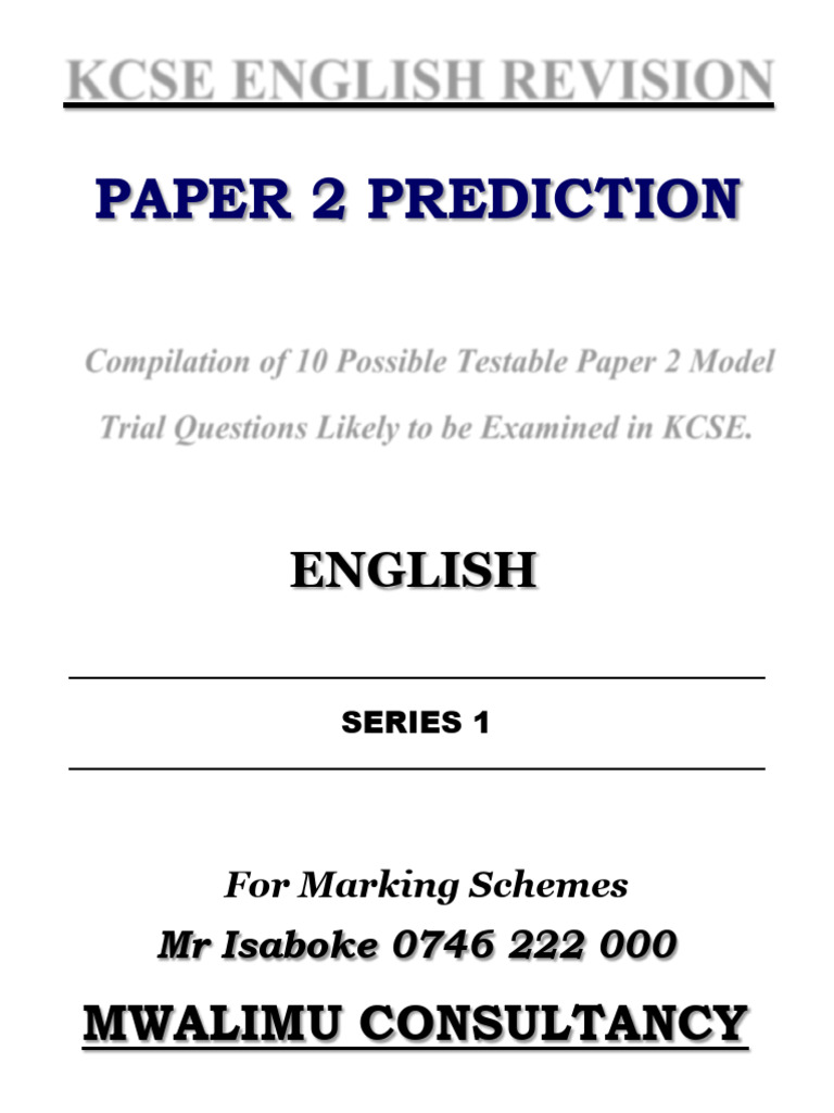 KCSE English Paper 2 Predictions | PDF | Substance Abuse | Alcoholism