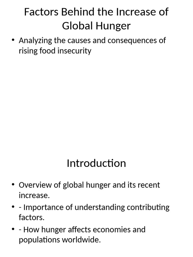 Causes of Rising Global Hunger | PDF | Food Security | Hunger