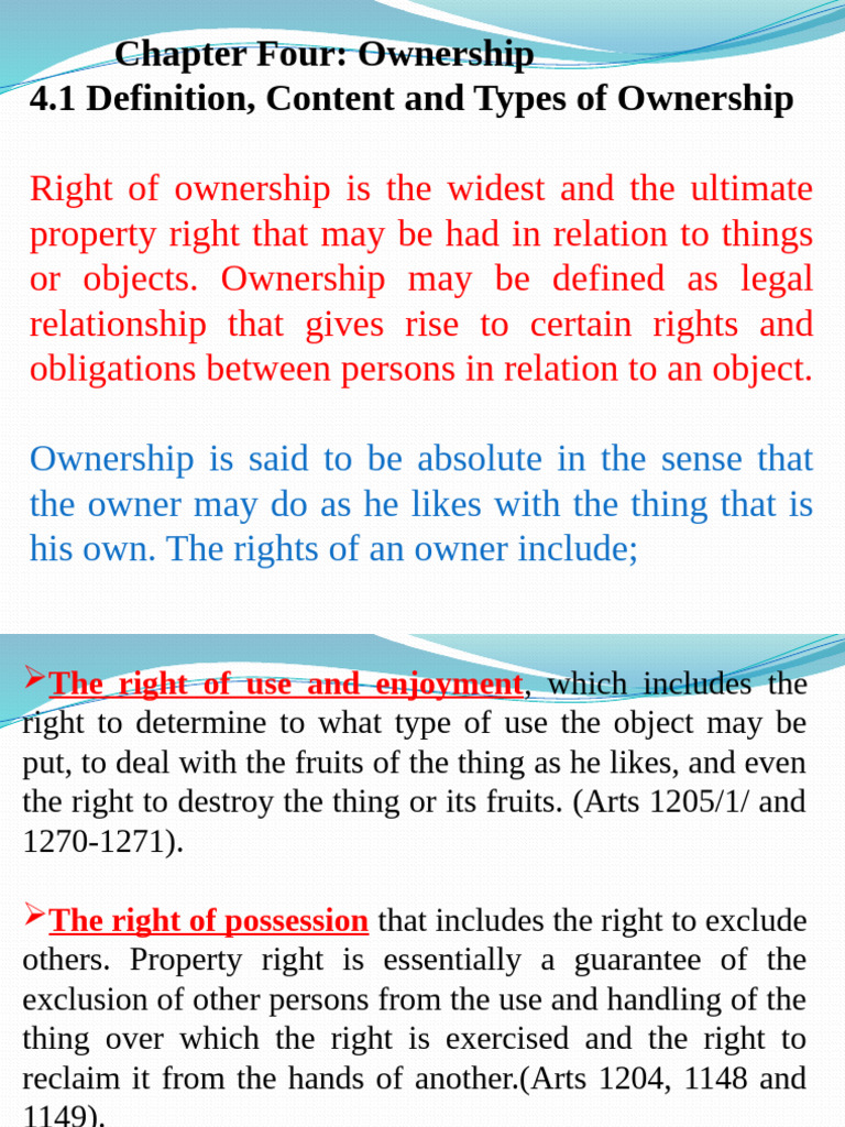 Understanding Ownership Rights and Types | PDF | Deed | Ownership
