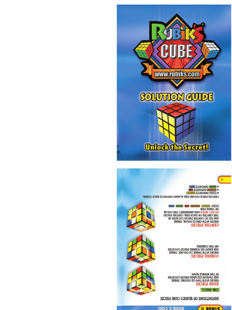 Rubix Cube Solution Booklet | PDF