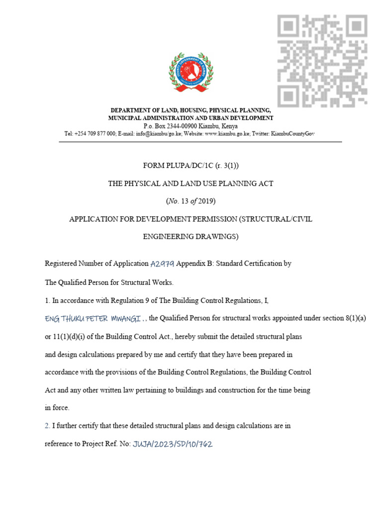 PLUPA Development Permission Form | PDF