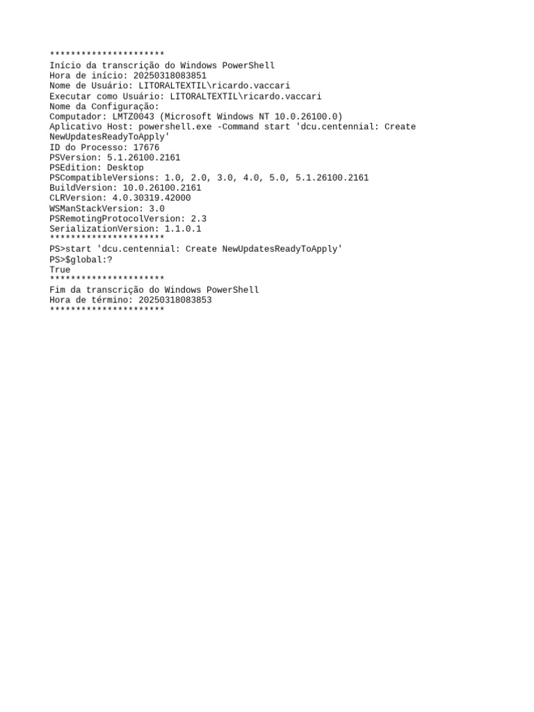 PowerShell Transcript - lmtz0043.CQSrxQCo.20250318083850 | PDF