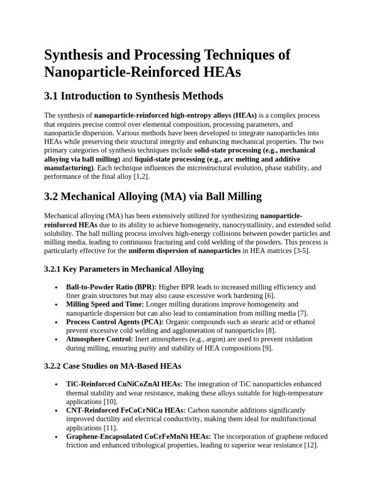 Synthesis and Processing Techniques of Nanoparticle | PDF | Sintering ...