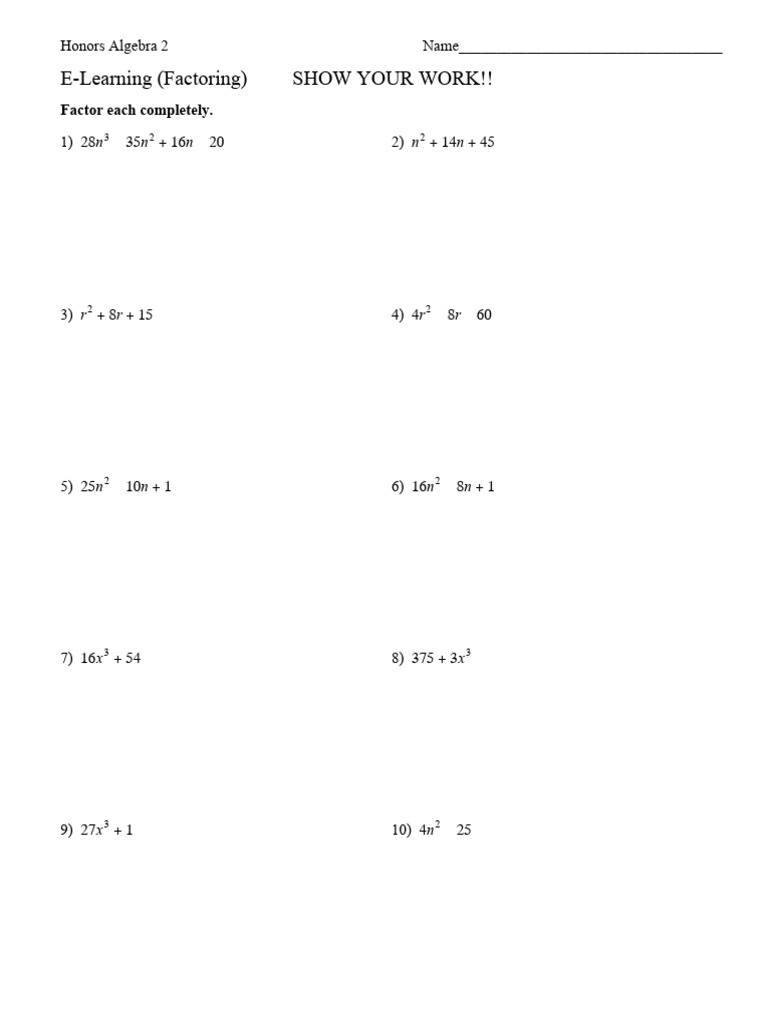 E-Learning+(Factoring) | PDF