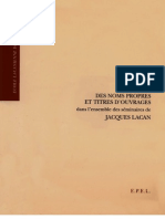 Guy LE GAUFEY-Index Des Noms Propres Et Titres D'ouvrages Dans L'ensemble Des Seminaires de Jacques Lacan (Ecole Lacanienne de Psychanalyse) (1998)