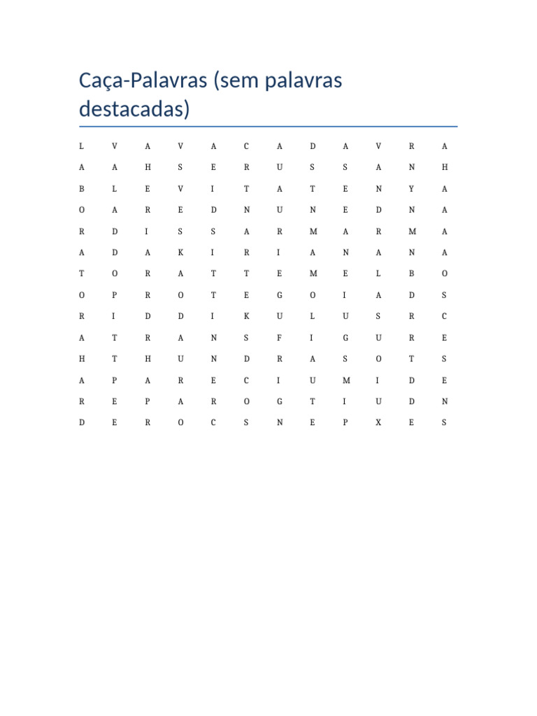 Caca Palavras Sem Palavras | PDF