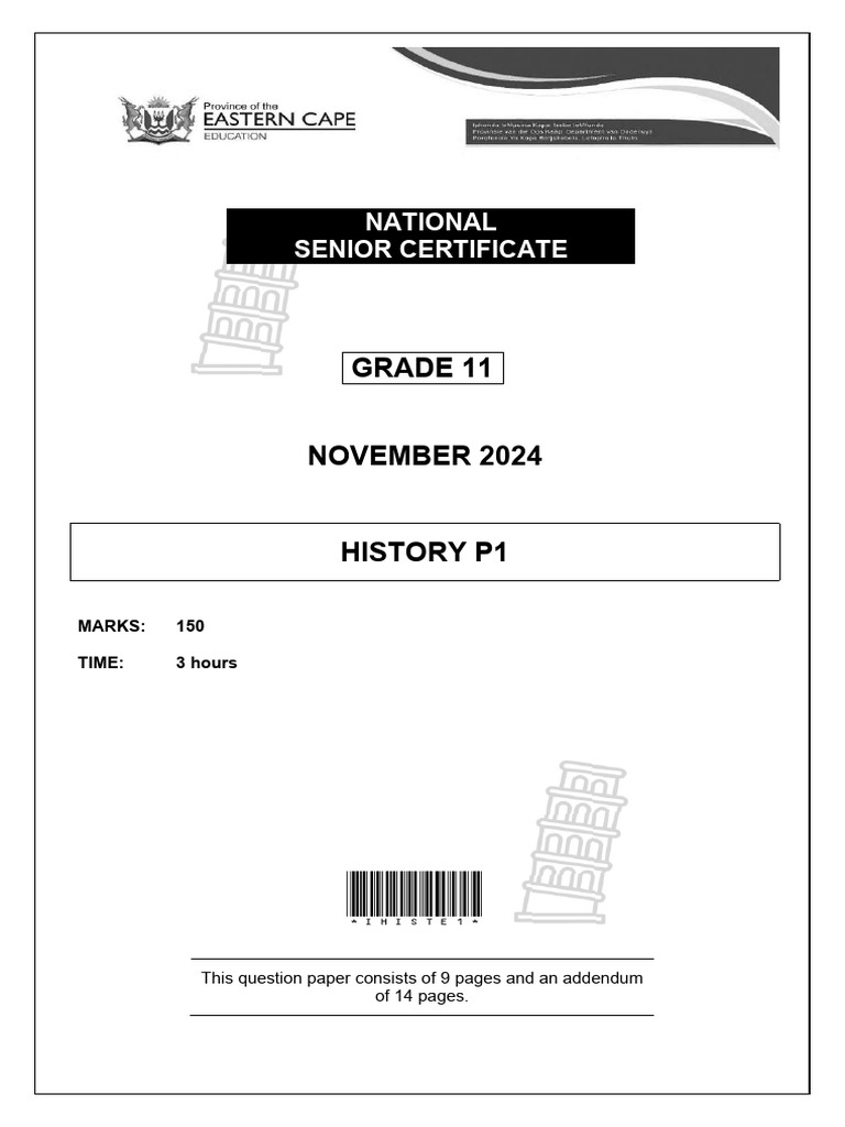 EC History Grade 11 November 2024 P1 and Memo | PDF | New Deal