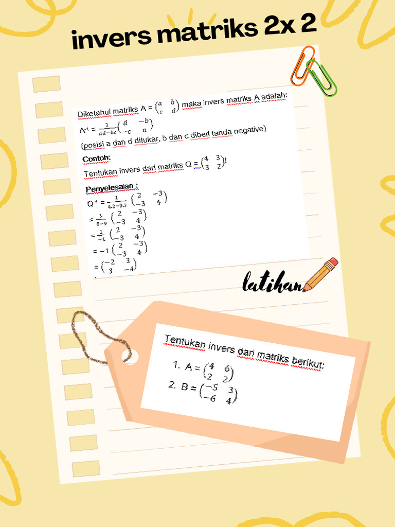 Invers Matriks 2x 2 | PDF