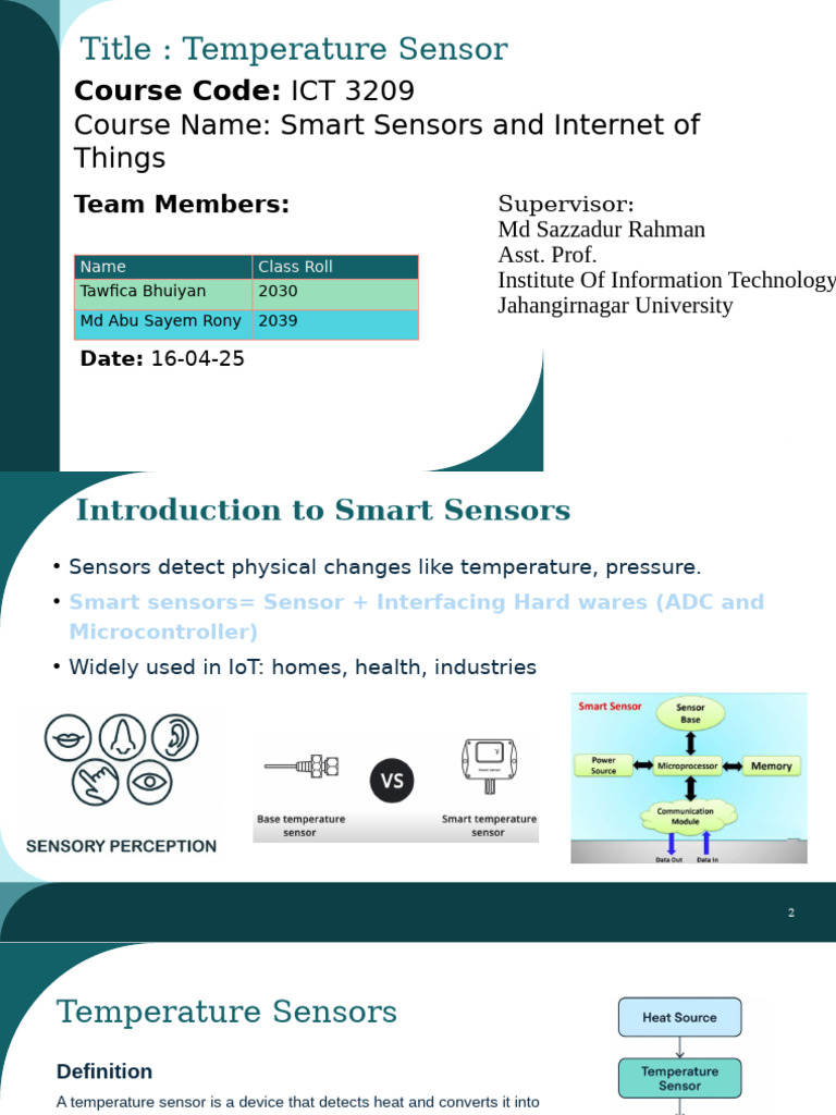 Temperature Sensors | PDF | Sensor | Thermometer
