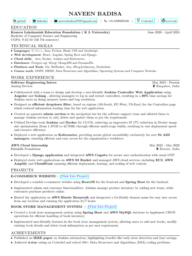 Pawan Badisa's Software Engineering Profile | PDF | Amazon Web Services ...