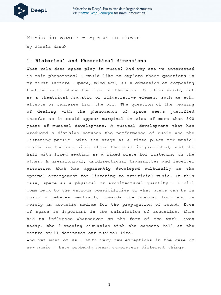 4 Space-in-Music-2008 VortragWuerzburg ENG | PDF | Musicology